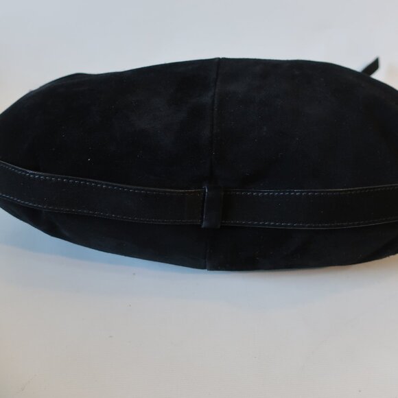 Authentic YSL Yves Saint Laurent Black Suede Mombasa Silver Horn Hobo Handbag - Picture 6 of 16